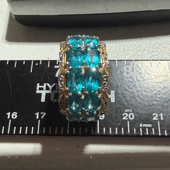 Michael Valitutti Gems En Vogue Palladium Silver Paraiba Topaz 8.5 Ring (2) - Picture 7 of 9